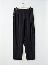 Pantalon drept țesătură crep talie înaltă negru SWEEWË femme