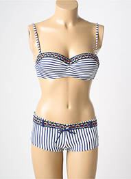 Costum de baie din două piese elasticitate top sutien modelat alb NEUFRED femeie