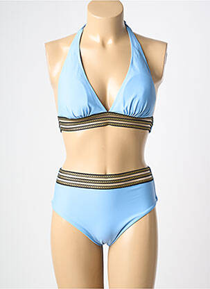 Costum de baie din două piese elasticitate top triunghiuri albastru MERMAID femeie