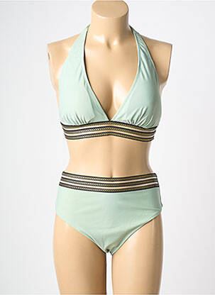 Costum de baie din două piese elasticitate top triunghiuri verde MERMAID femeie