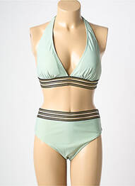 Costum de baie din două piese elasticitate top triunghiuri verde MERMAID femme