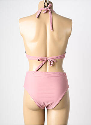 Costum de baie din două piese elasticitate top triunghiuri roz MERMAID femeie