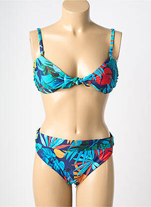 Costum de baie din două piese elasticitate top sutien modelat albastru HIBIKINI femeie
