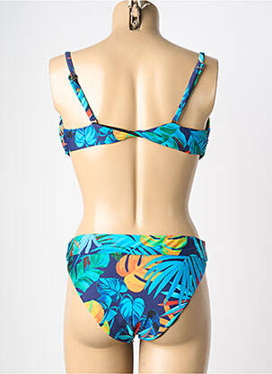 Costum de baie din două piese elasticitate top sutien modelat albastru HIBIKINI femeie