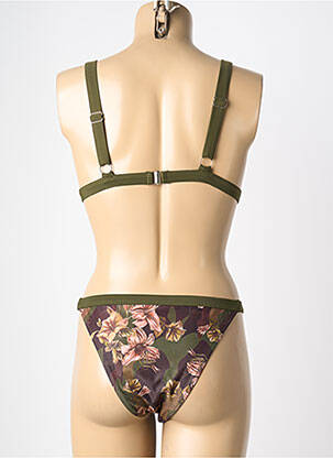 Costum de baie din două piese elasticitate top triunghiuri verde VERY ZEN femeie