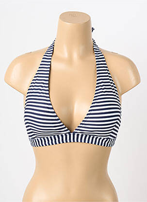 Sutien de costum de baie elasticitate top triunghiuri albastru LAGON BLEU femeie