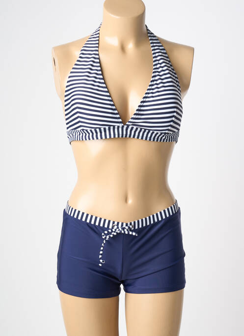 Costum de baie din două piese elasticitate top triunghiuri albastru LAGON BLEU femme
