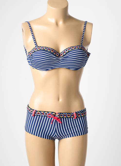 Costum de baie din două piese elasticitate top sutien modelat albastru NEUFRED femme