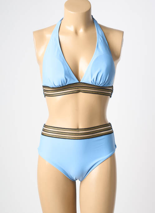 Costum de baie din două piese elasticitate top triunghiuri albastru MERMAID femme