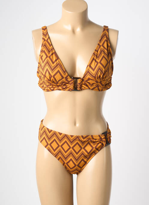 Costum de baie din două piese elasticitate top triunghiuri galben HIBIKINI femme