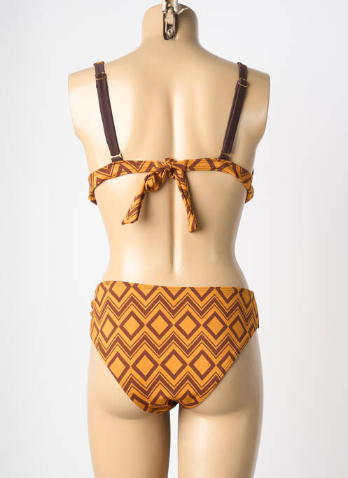 Costum de baie din două piese elasticitate top triunghiuri galben HIBIKINI femme