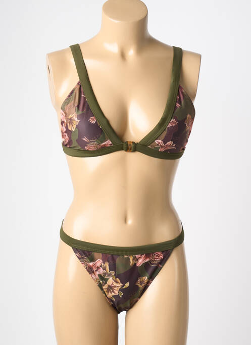 Costum de baie din două piese elasticitate top triunghiuri verde VERY ZEN femme