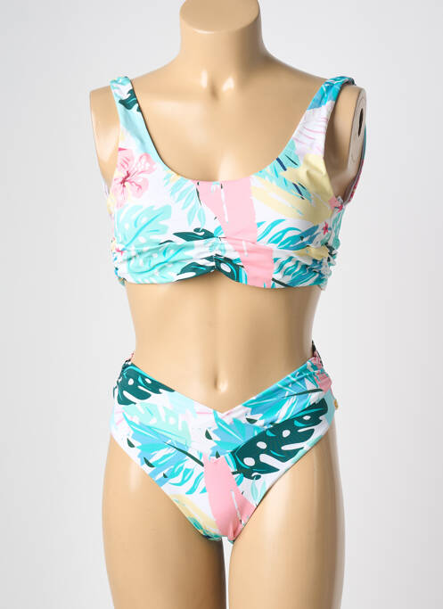 Costum de baie din două piese elasticitate sutiene albastru HIBIKINI femme