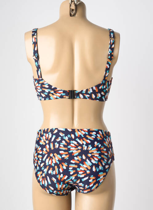 Costum de baie din două piese elasticitate sutien cupe întregi cu decolteu înalt albastru LAGON BLEU femme