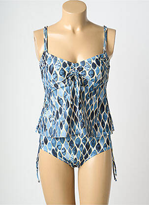 Tankini imprimeu fantezie albastru LAGON BLEU femeie