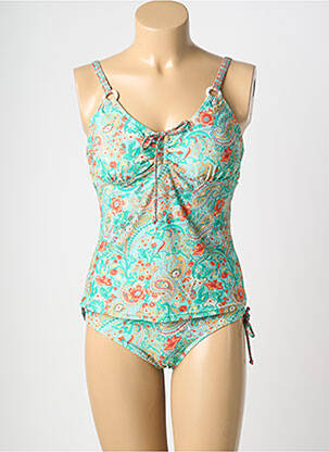 Tankini imprimeu fantezie verde LAGON BLEU femeie