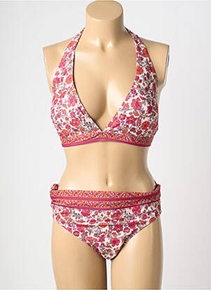 Costum de baie din două piese elasticitate top sutien modelat roz LAGON BLEU femeie