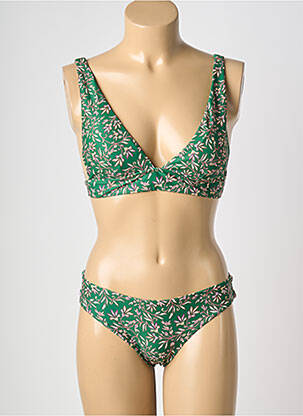 Costum de baie din două piese elasticitate top triunghiuri verde VIOLETTA femeie