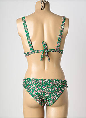 Costum de baie din două piese elasticitate top triunghiuri verde VIOLETTA femeie