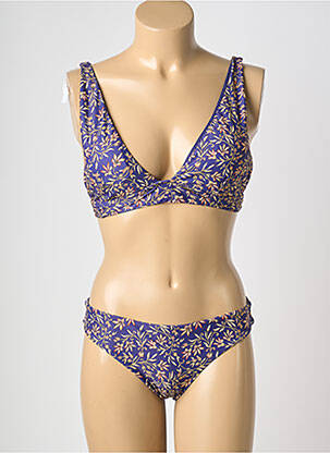 Costum de baie din două piese elasticitate top triunghiuri albastru VIOLETTA femeie