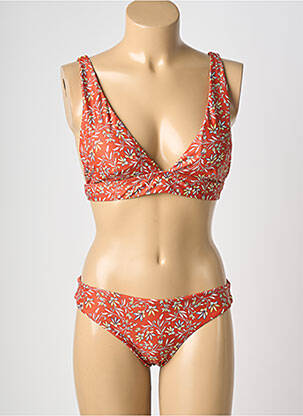 Costum de baie din două piese elasticitate top triunghiuri portocalie VIOLETTA femeie