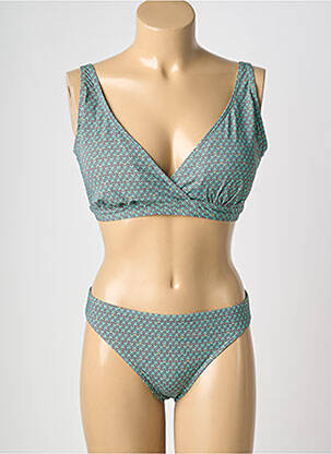Costum de baie din două piese elasticitate top sutien modelat verde LAGON BLEU femeie