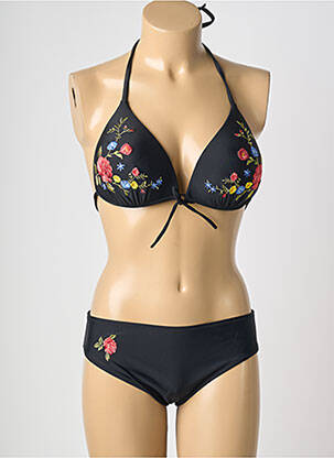 Costum de baie din două piese elasticitate top sutien push-up negru VERY ZEN femme