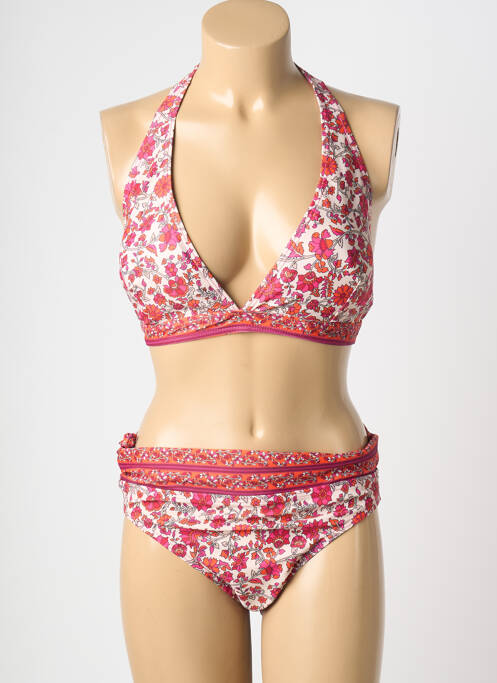 Costum de baie din două piese elasticitate top sutien modelat roz LAGON BLEU femme