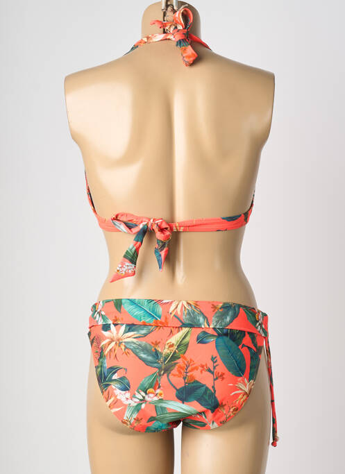 Costum de baie din două piese elasticitate top sutien modelat portocaliu LAGON BLEU femme