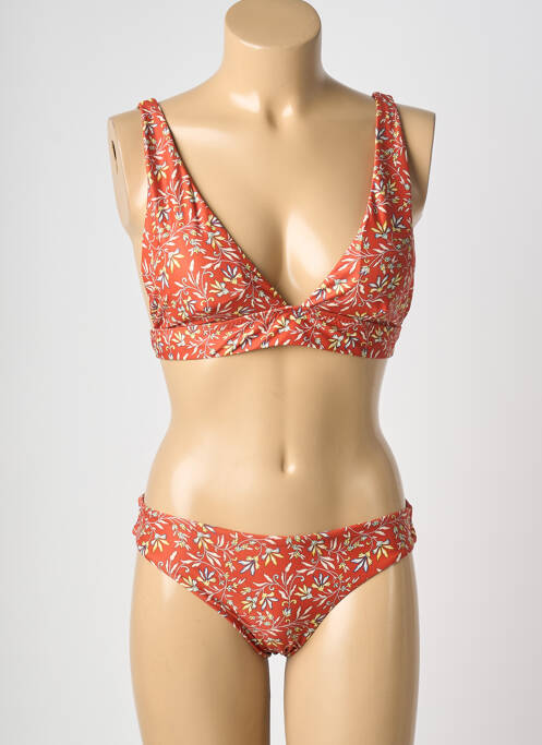 Costum de baie din două piese elasticitate top triunghiuri portocaliu VIOLETTA femme