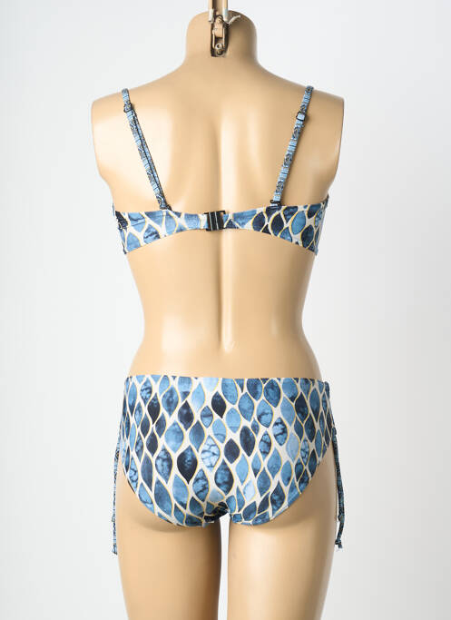 Costum de baie din două piese elasticitate sutien cupe întregi cu decolteu înalt albastru LAGON BLEU femme