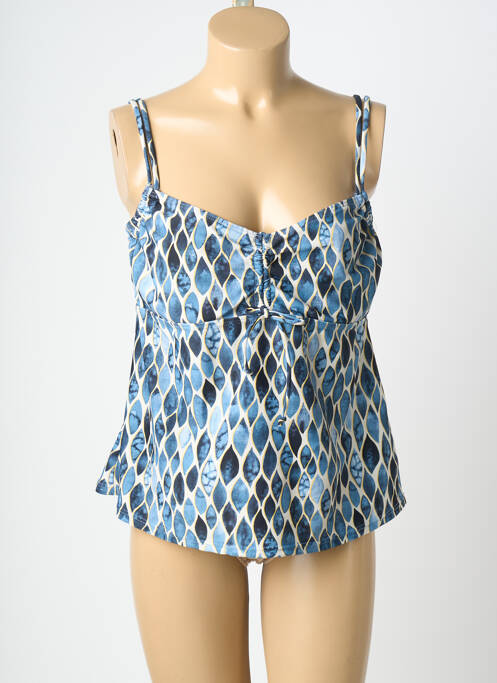 Top de baie imprimeu fantezie albastru LAGON BLEU femme