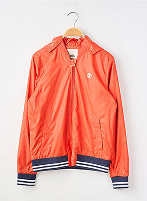 Jachetă vânt efect material satinat cu glugă portocaliu TIMBERLAND garcon