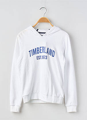 Hanorac cu glugă guler rotund mâneci lungi alb TIMBERLAND băiat