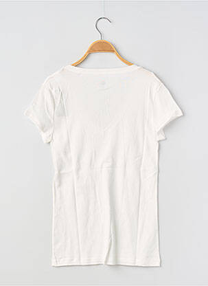 Tricou guler în v mâneci scurte alb PETIT BATEAU femeie
