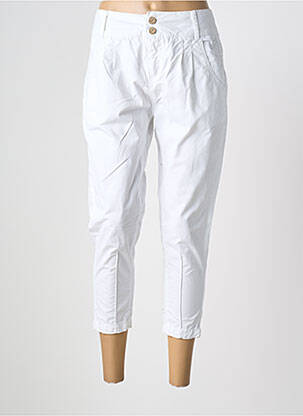 Pantalon trei sferturi țesătură poplin mărime normală alb KAPORAL femme