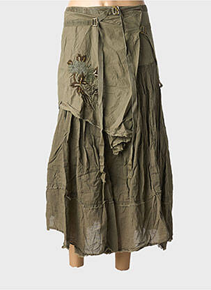 Fustă lungă croială fluidă verde DDP femme