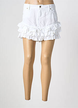 Fustă scurtă buzunare alb GUESS femme