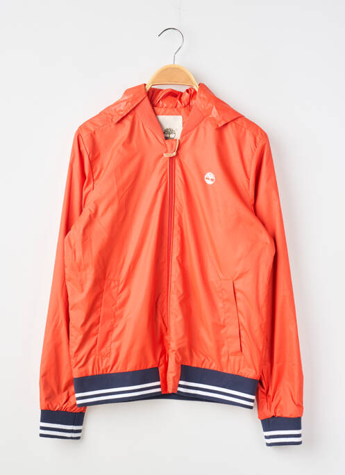 Jachetă vânt efect material satinat cu glugă portocaliu TIMBERLAND garcon