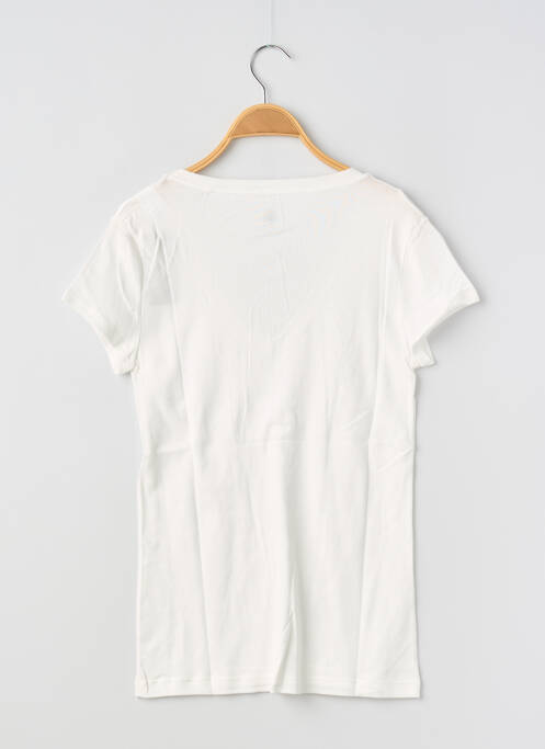 Tricou guler în v mâneci scurte alb PETIT BATEAU femme