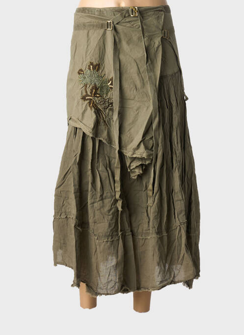 Fustă lungă croială fluidă verde DDP femme