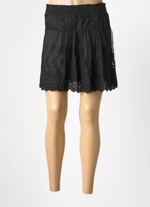Fustă scurtă talie elastică negru AN' GE femme