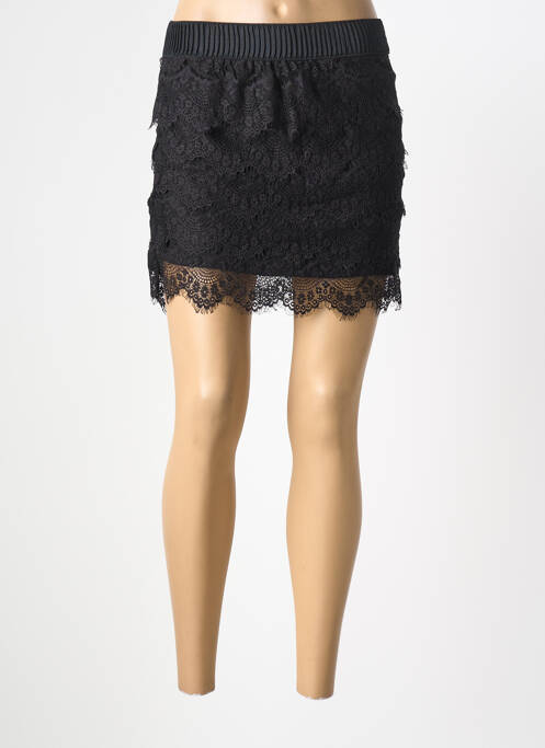 Fustă scurtă talie elastică negru AN' GE femme