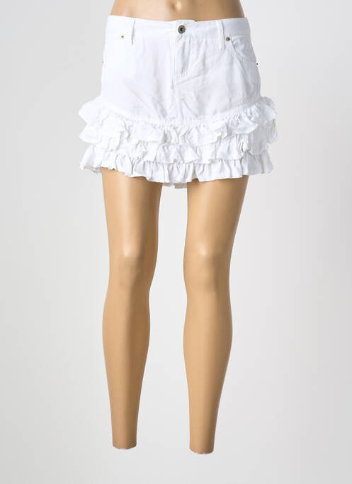 Fustă scurtă buzunare alb GUESS femme