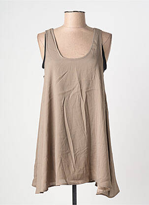 Tunică fără mâneci bej ANGE femeie