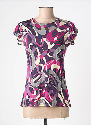 Tricou imprimeu fantezie mâneci scurte violet C&C CONFIDENTIAL femeie