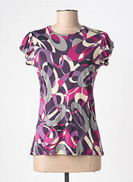 Tricou imprimeu fantezie mâneci scurte violet C&C CONFIDENTIAL femeie