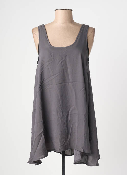 Tunică fără mâneci guler rotund gri ANGE femme