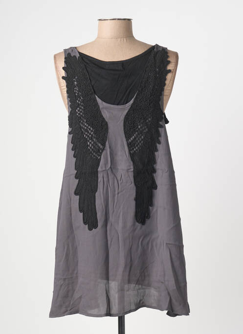 Tunică fără mâneci guler rotund gri ANGE femme