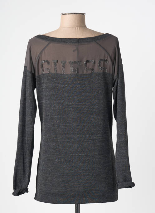 Tricou croială cambrată mâneci lungi gri GUESS femme